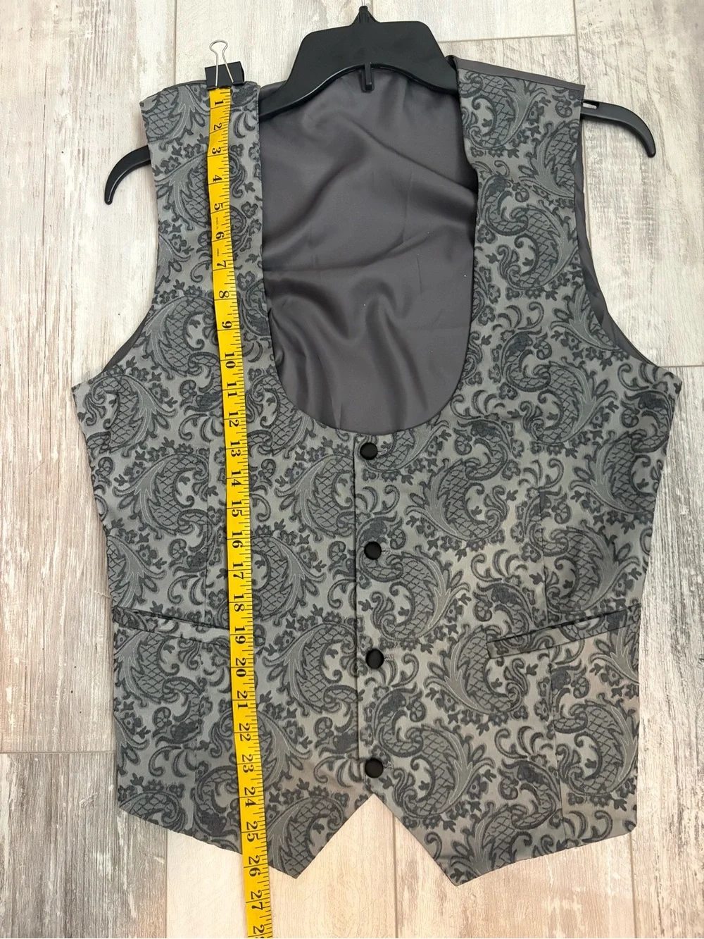 Custom Men’s Gray Paisley Formal Vest Wedding Show Choir